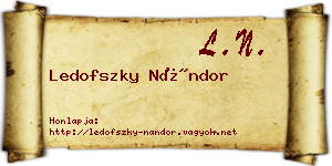 Ledofszky Nándor névjegykártya