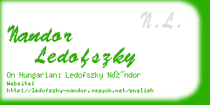 nandor ledofszky business card